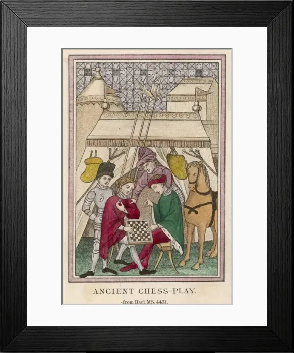Framed Print : Knights Play Chess Framed Print : Knights Play Chess