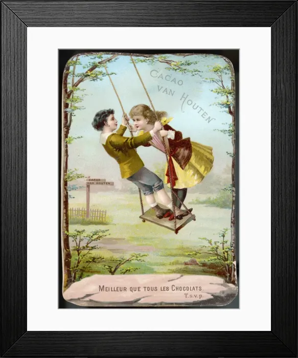 Framed Print : Boy & Girl Swing C1890 Framed Print : Boy & Girl Swing C1890