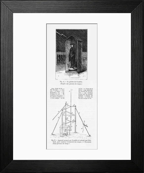 Framed Print : B. Franklin / Lightning Framed Print : B. Franklin / Lightning