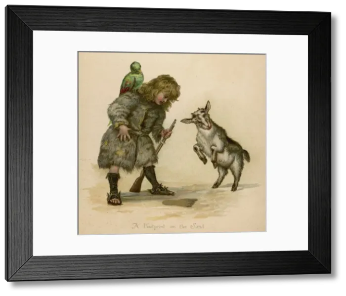 Framed Print : Crusoe, Parrot, Goat Framed Print : Crusoe, Parrot, Goat