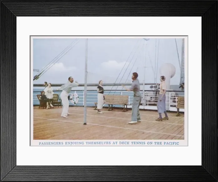 Framed Print : Deck Tennis on Ship Framed Print : Deck Tennis on Ship