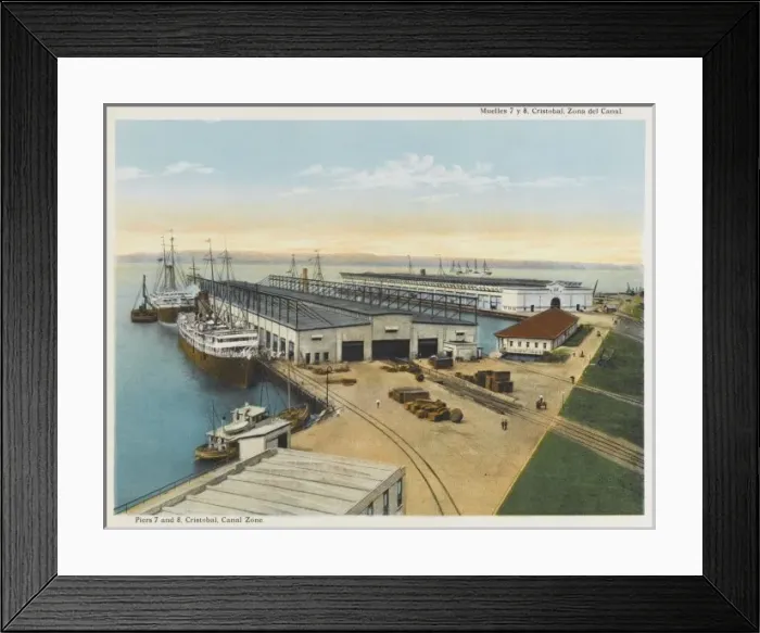 Framed Print : Canal / Panama / Piers 7 & 8 Framed Print : Canal / Panama / Piers 7 & 8