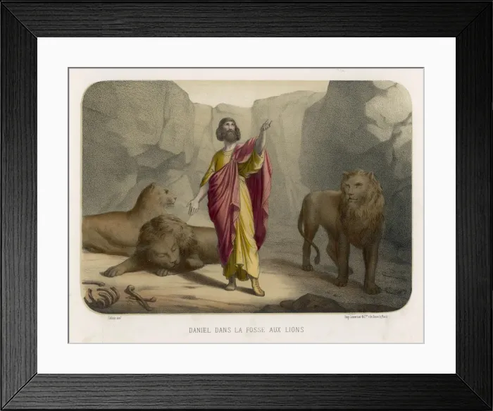 Framed Print : Daniel in Lions Den Framed Print : Daniel in Lions Den