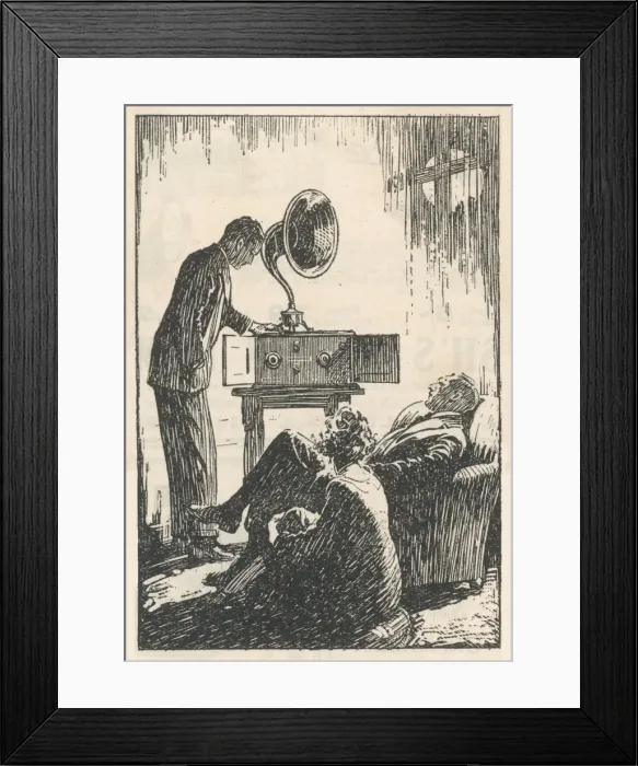 Framed Print : Enjoying the Radio 1926 Framed Print : Enjoying the Radio 1926