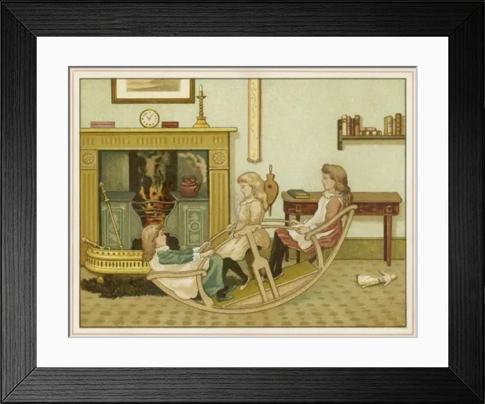Framed Print : Girls / Fireside Rocking Framed Print : Girls / Fireside Rocking