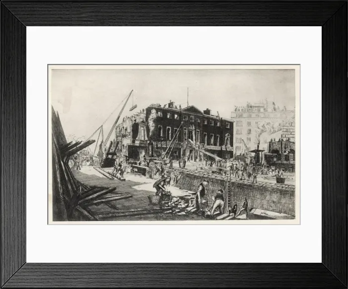 Framed Print : Devonshire Hse Demolish Framed Print : Devonshire Hse Demolish
