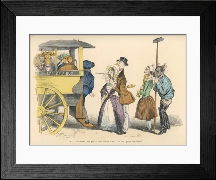 Framed Print : Animals on Omnibus Framed Print : Animals on Omnibus