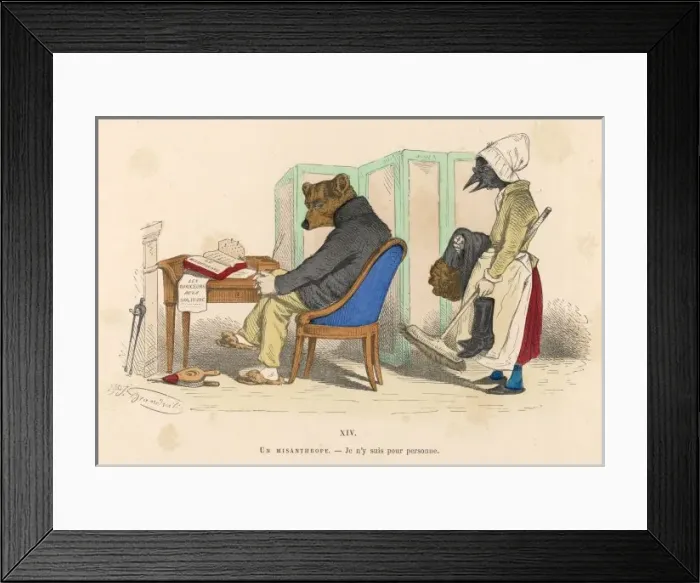 Framed Print : Bear at Desk Framed Print : Bear at Desk