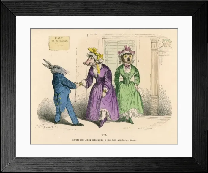 Framed Print : Rabbit and Pig Framed Print : Rabbit and Pig