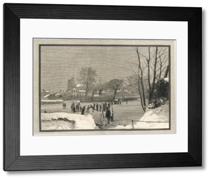 Framed Print : Thames Frozen 1881 Framed Print : Thames Frozen 1881