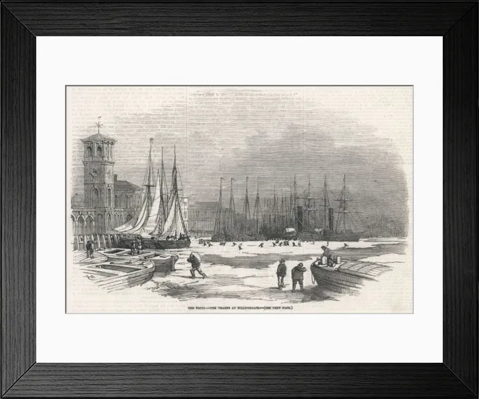 Framed Print : Thames Frozen 1855 Framed Print : Thames Frozen 1855
