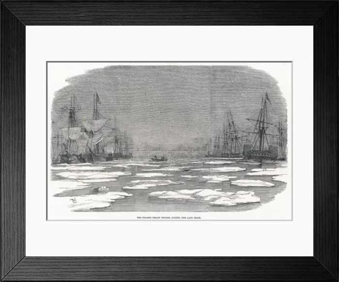 Framed Print : Thames Frozen 1854 Framed Print : Thames Frozen 1854