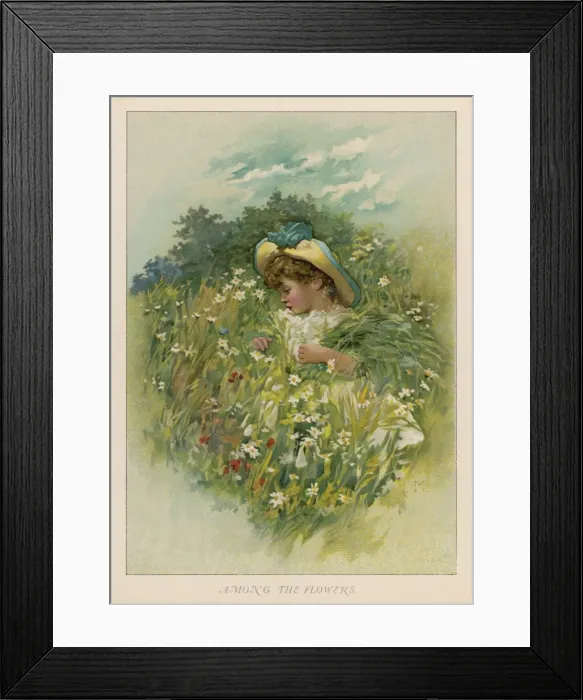 Framed Print : Girl in a Meadow 1889 Framed Print : Girl in a Meadow 1889