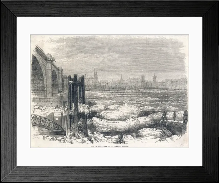 Framed Print : Thames Frozen 1870 Framed Print : Thames Frozen 1870