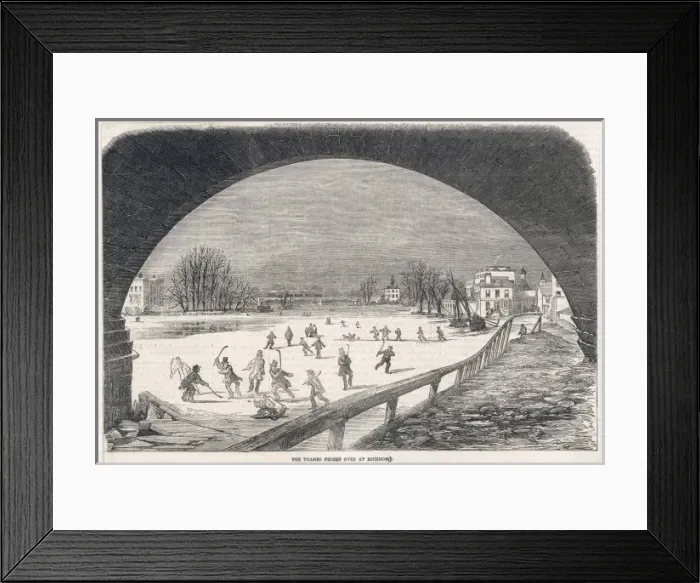 Framed Print : Thames Frozen 1855 Framed Print : Thames Frozen 1855