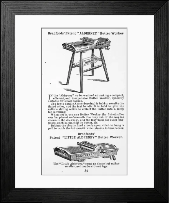 Framed Print : Butter-Working Equip Framed Print : Butter-Working Equip