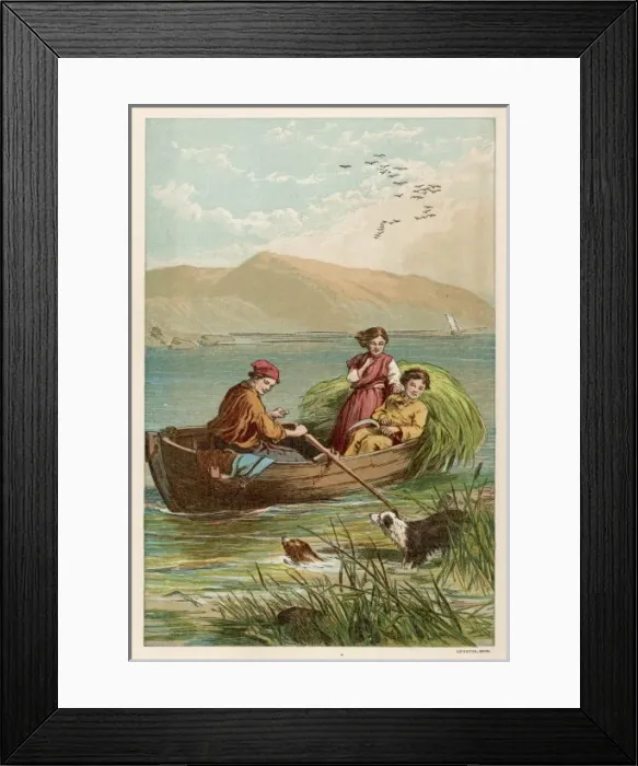 Framed Print : Rush Gatherers 1878 Framed Print : Rush Gatherers 1878