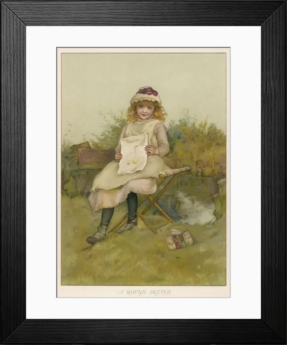 Framed Print : Child Sketching Outdoors Framed Print : Child Sketching Outdoors