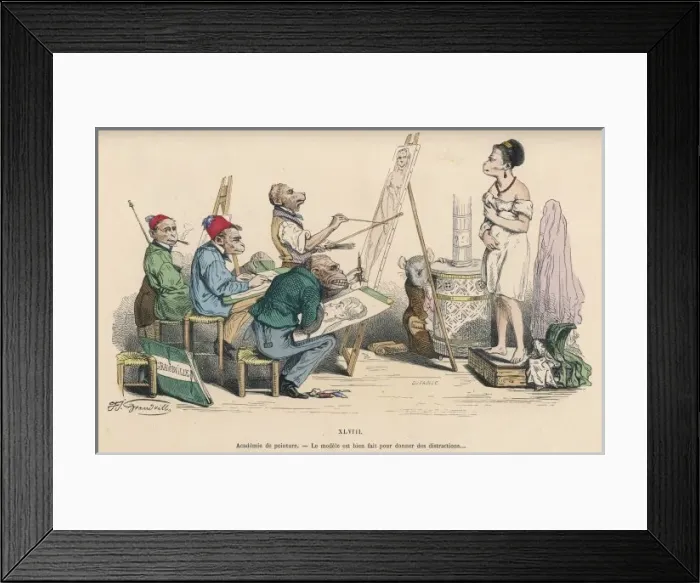 Framed Print : Monkeys at Art Class Framed Print : Monkeys at Art Class