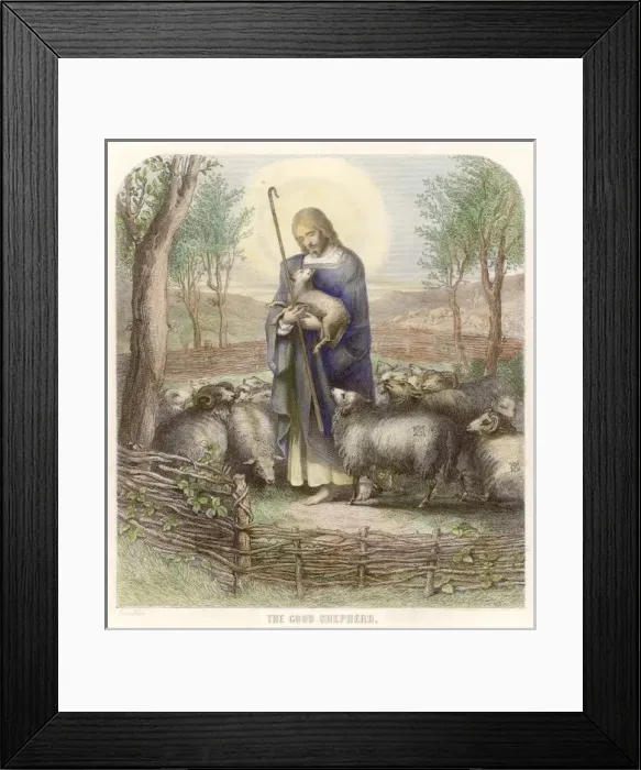 Framed Print : Jesus as Good Shepherd Framed Print : Jesus as Good Shepherd