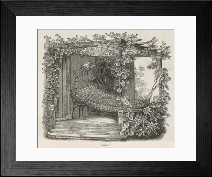 Framed Print : Hammock in Summerhouse Framed Print : Hammock in Summerhouse