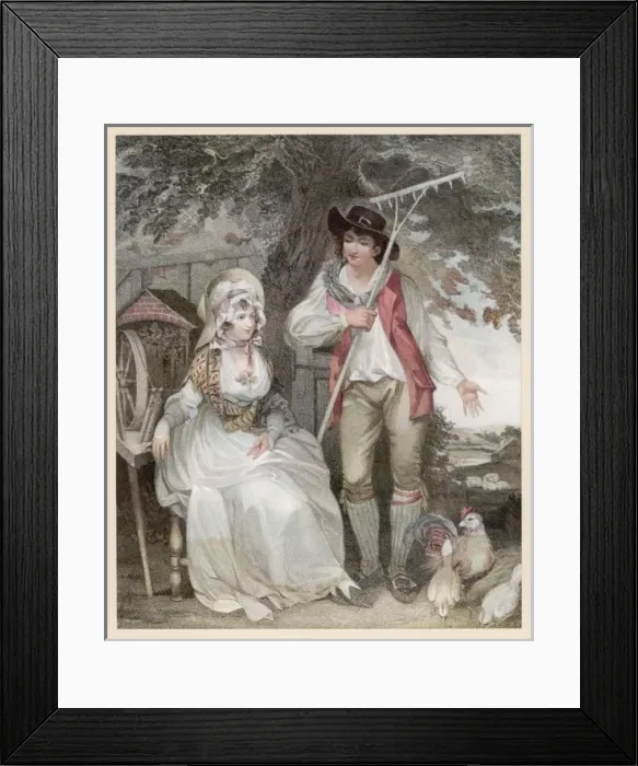 Framed Print : Farming Couple 1790 Framed Print : Farming Couple 1790