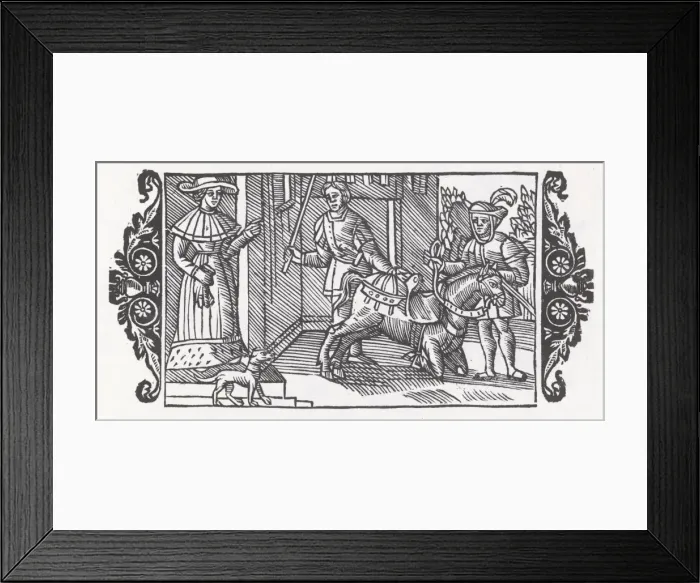 Framed Print : Training a Horse, 1555 Framed Print : Training a Horse, 1555