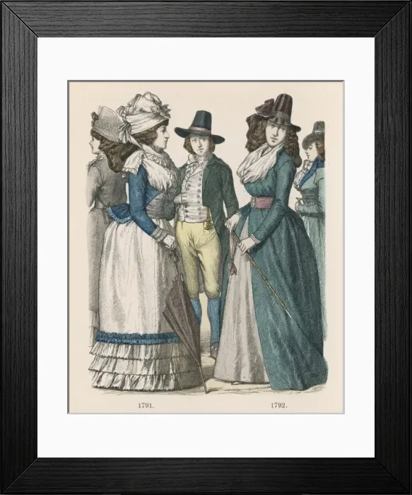 Framed Print : COSTUME 1791-1792