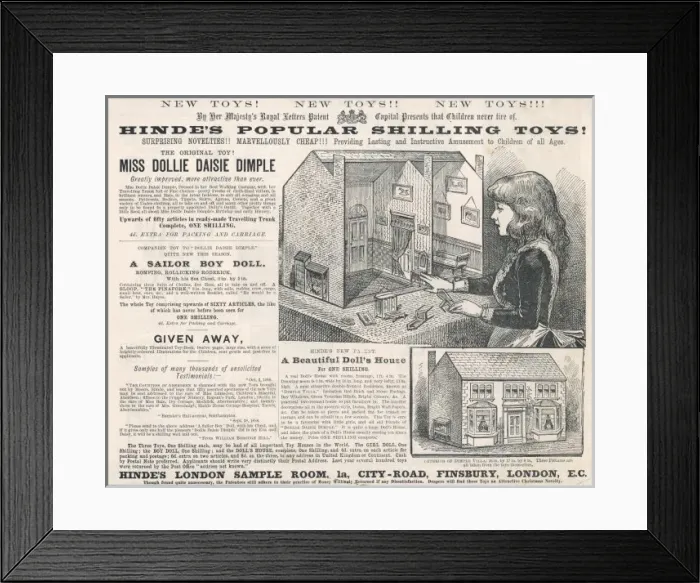 Framed Print : Dolls House Advert / C19 Framed Print : Dolls House Advert / C19