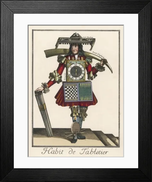 Framed Print : Board Game Seller 18C Framed Print : Board Game Seller 18C
