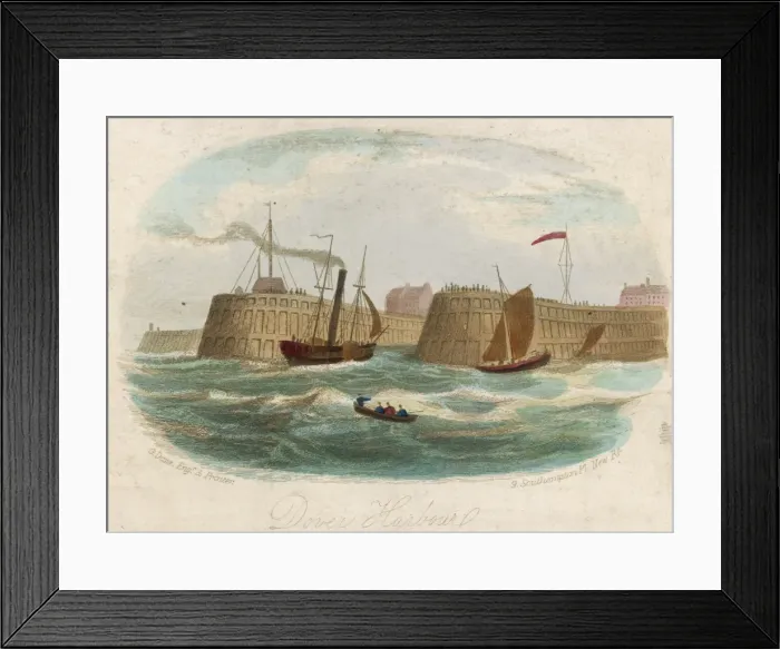 Framed Print : Dover Harbour 1850 Framed Print : Dover Harbour 1850
