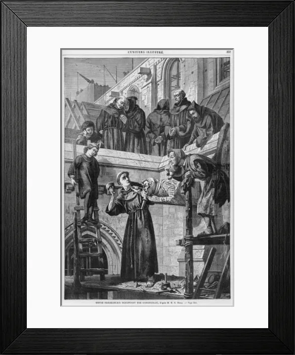 Framed Print : Carving a Gargoyle Framed Print : Carving a Gargoyle