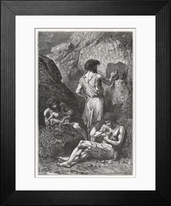 Framed Print : Bronze Age Carvers Framed Print : Bronze Age Carvers