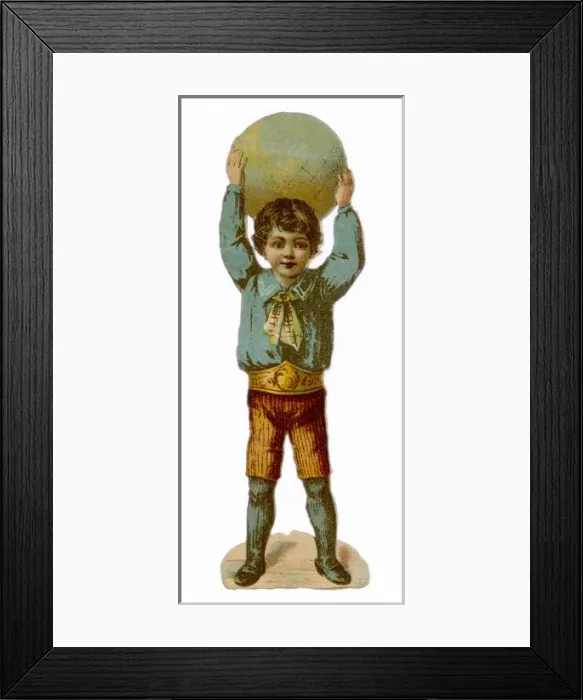 Framed Print : Boy and Globe Framed Print : Boy and Globe