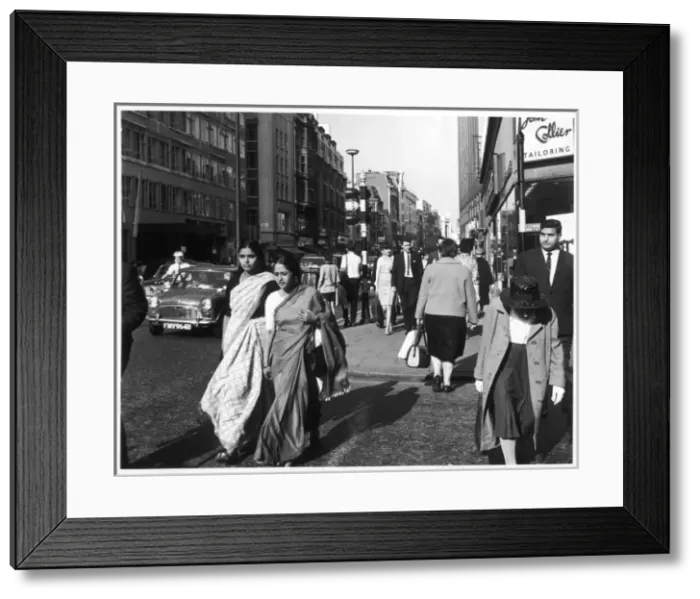 Framed Print : Asians in Oxford St Framed Print : Asians in Oxford St
