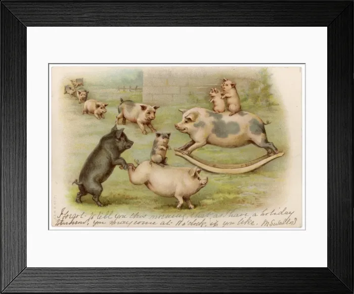 Framed Print : Pigs at Play 1904 Framed Print : Pigs at Play 1904