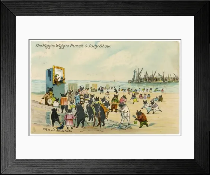 Framed Print : Pigs Punch & Judy Show Framed Print : Pigs Punch & Judy Show
