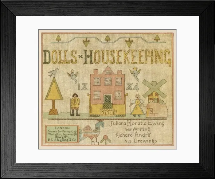 Framed Print : Dolls House Sampler 1884 Framed Print : Dolls House Sampler 1884