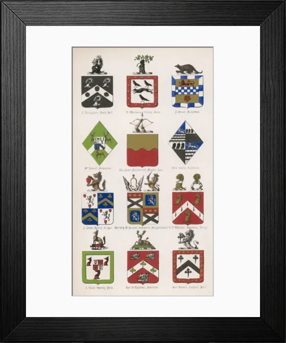Framed Print : Family Coats of Arms 15 Framed Print : Family Coats of Arms 15
