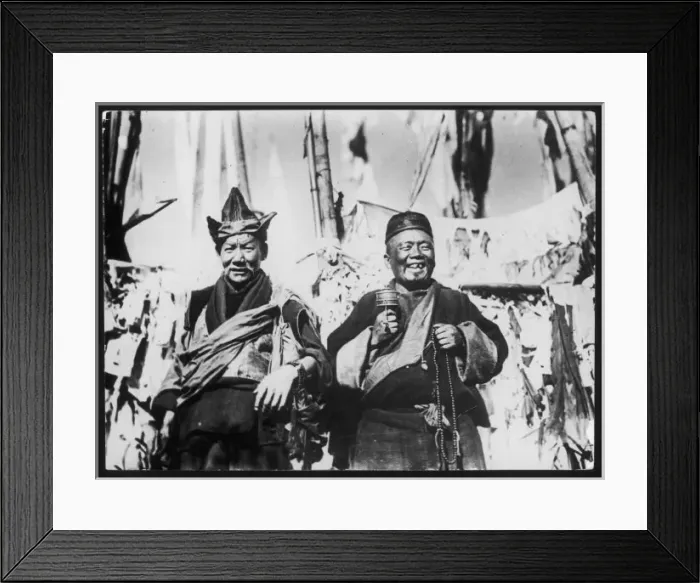 Framed Print : TWO MONKS. Two Chinese monks holding beads Framed Print : TWO MONKS. Two Chinese monks holding beads