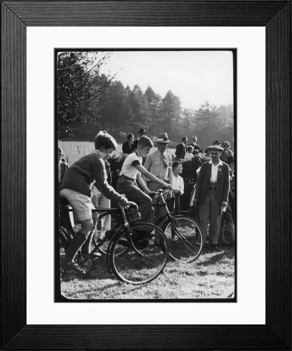Framed Print : Hascombe Fair Cyclists Framed Print : Hascombe Fair Cyclists