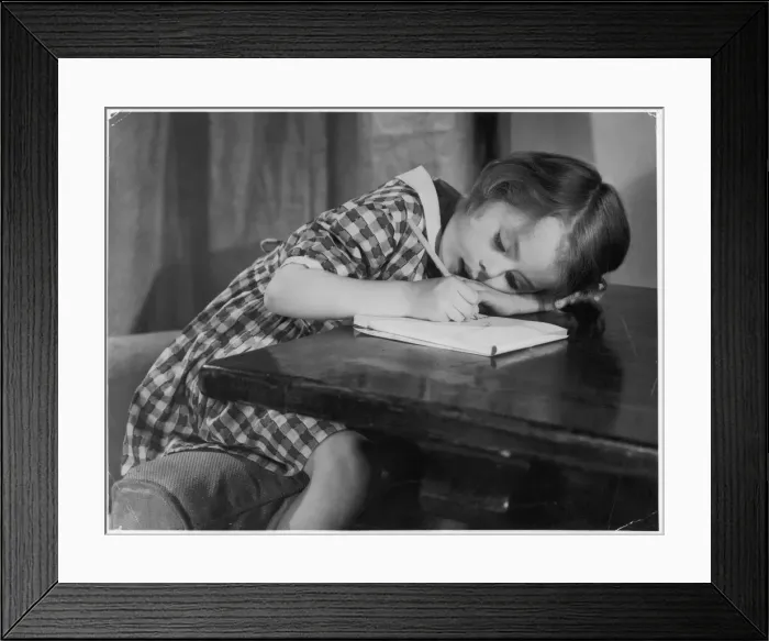 Framed Print : Girl Writing Framed Print : Girl Writing