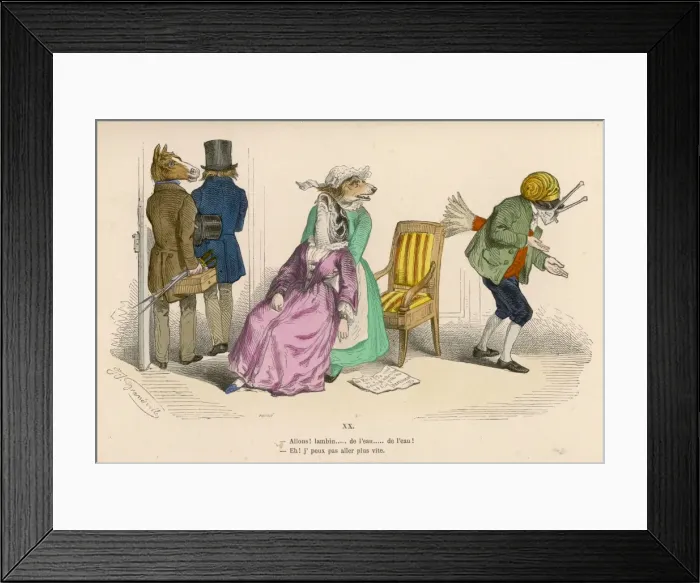 Framed Print : Swooning Fish / Grandville Framed Print : Swooning Fish / Grandville