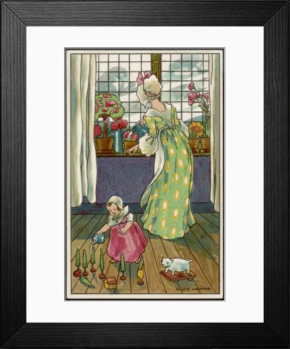 Framed Print : Gardening Indoors 19C Framed Print : Gardening Indoors 19C