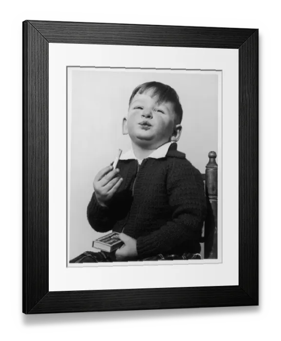 Framed Print : Boy Pretends to Smoke Framed Print : Boy Pretends to Smoke