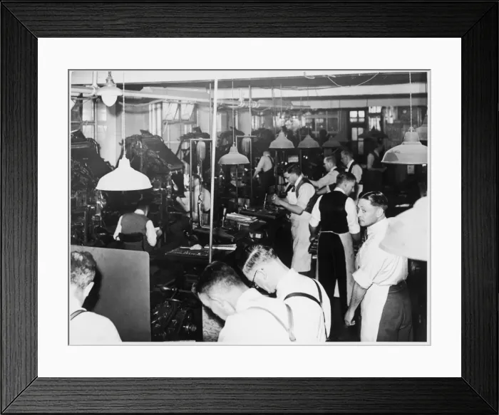 Framed Print : Newspaper Office 1930S Framed Print : Newspaper Office 1930S
