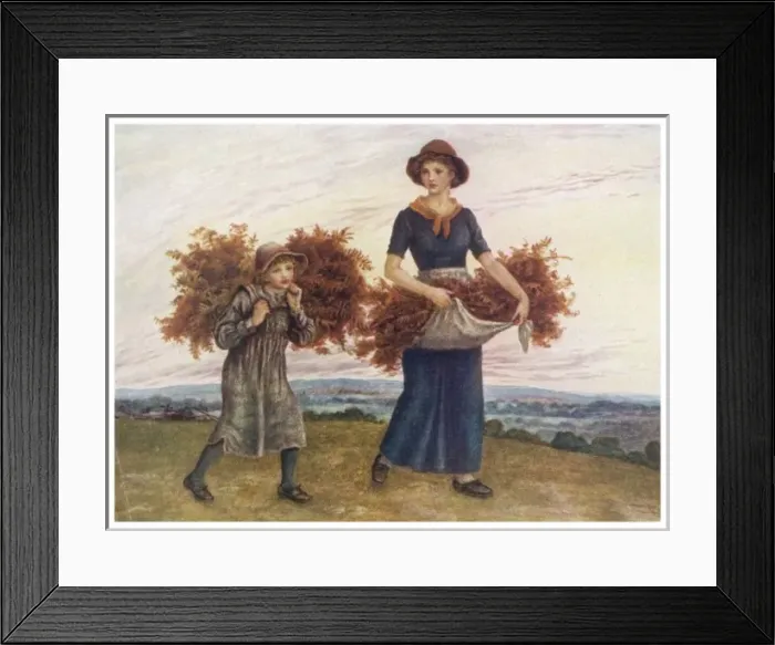Framed Print : Children with Bracken Framed Print : Children with Bracken