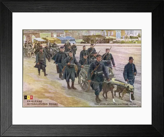Framed Print : Belgian Dogs with Guns Framed Print : Belgian Dogs with Guns