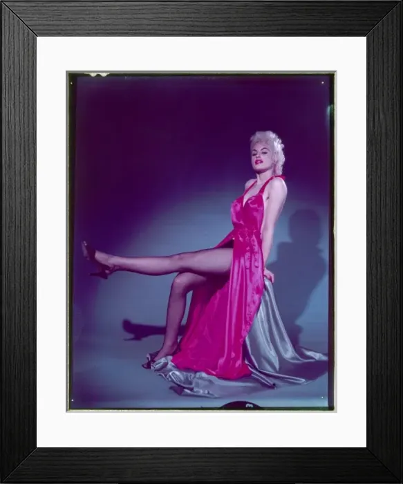 Framed Print : Pin-Up in Red Satin Framed Print : Pin-Up in Red Satin