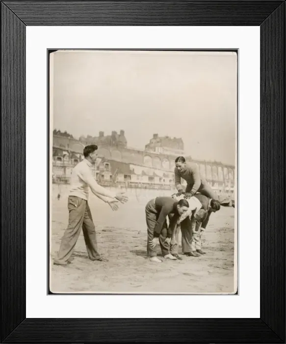 Framed Print : Leap Frog on the Beach Framed Print : Leap Frog on the Beach